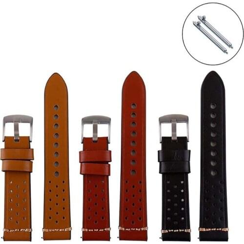 Leather Watchband Strap Pin Buckled Watch Bands Suede Switch Raw Ear Replacement Accessories With Spring Bar