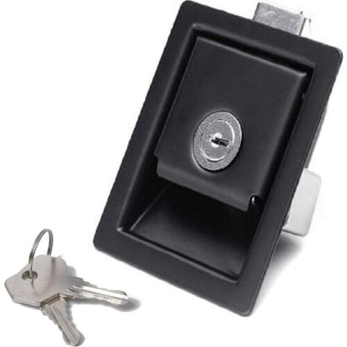 RV Car Pull Type Door Lock Handle Knob Anti Rust Durable Paddle Entry Electrical Cabinet Panel Trailer Latch 2 Keys