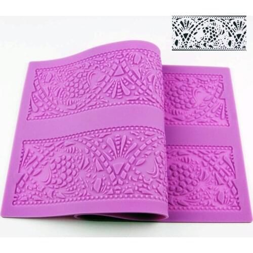 Silicone Cake Mold Flower Border Decoration Lace Mold Fondant Molds Cakes Decorative Lace Pad Cake Decorating Tools Baking Mat