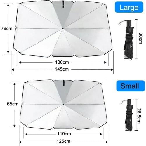 125cm 145cm Foldable Car Windshield Sun Shade Umbrella UV Protection Sun Shade Cover Front Window Protection Car Accessories