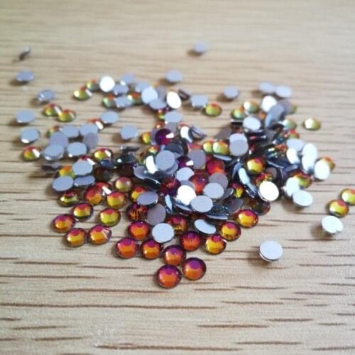 Ss16 red Volcano color 1440 pieces crystal non hot fix rhinestones for nail art decoration