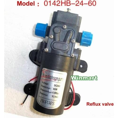 60W DC12V/24V Pipe connection Micro Diaphragm Water Pump Self-priming Booster Pump 5L/min Reflux valve TYPE