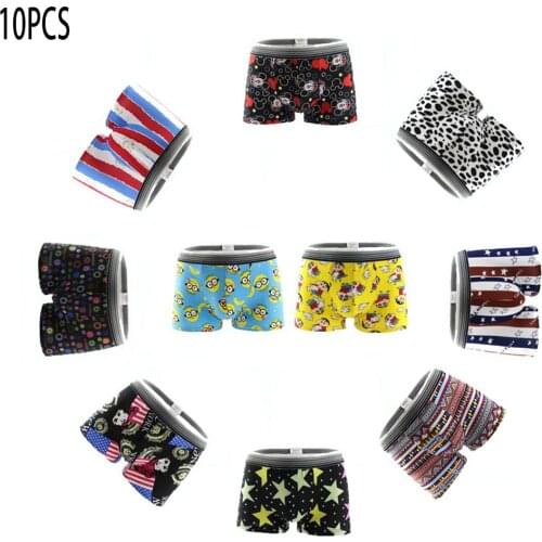 10pcs Random style Mens Panties Modal Cartoon Men Underpants Boxers Home Underpants Boy Comfortable Boxer Breathable Underwears