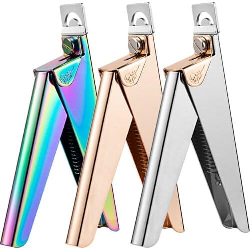 1Pc U-shaped Nail Tweezers Trimmer Nails Edge Cutters Plier Stainless Steel Spring False Nail Scissors Manicure Trimming Nipper