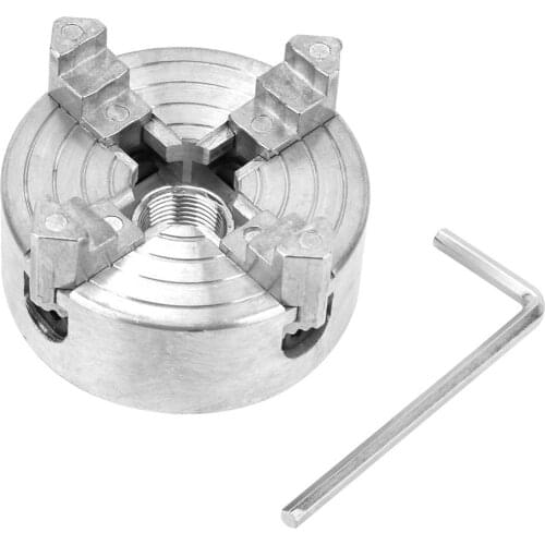 Z011A Mini Metal Lathe Chuck Zinc Alloy 4-Jaw Chuck Clamp Accessory Self-Centering Drill Chuck Lathe Machine Parts With Hex Key