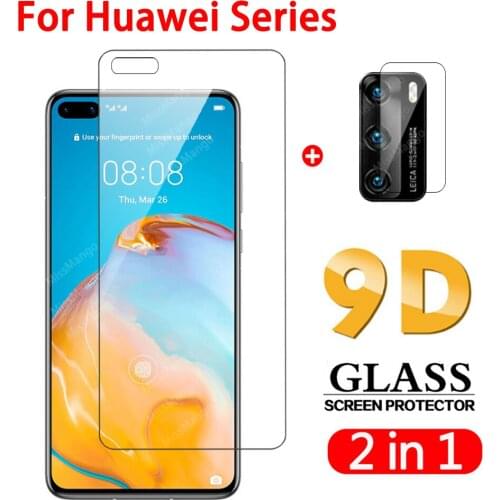 2in1 Tempered Glass for Huawei P40 P40 Lite E P30 Lite glass camera lens screen protective for Huawei p smart z plus 2019