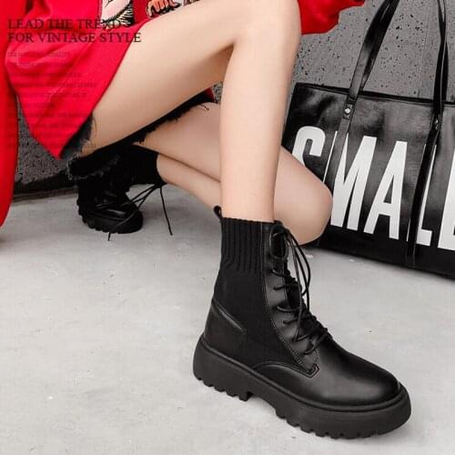 2020 New Fashion sexy womens ankle boots lace up high heels Punk platform Women autumn winter snow boots ladies shoes YMB280