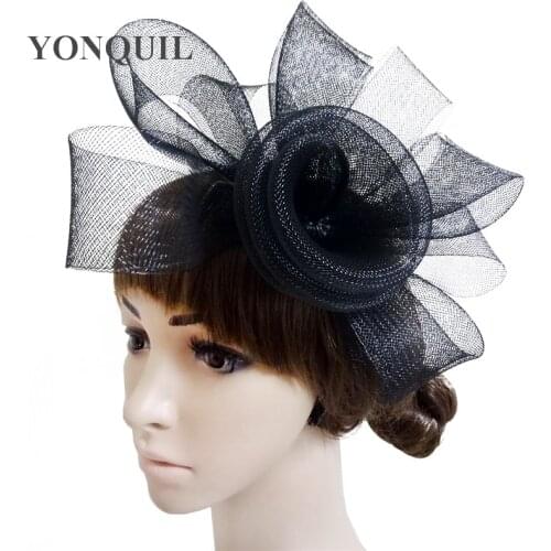 Gril Black Color Fascinator Hats Headwear Ladies Mesh Millinery Hair Accessories Party Headpieces Wholesale the Fashion 6Pcs/Lot