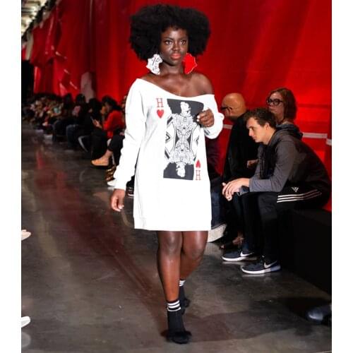 S-XL Womens Long Sleeve T-Shirt Dress One Off Shoulder Printed Loose Fit Midi Dresses