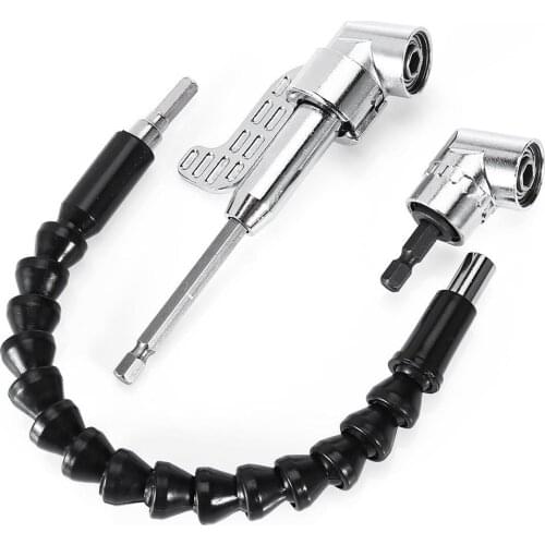 1/4 inch Flexible Hex Shaft Screwdriver Power Drill Bit Extension 105 Degrees Corner Device + Screwed Joint + Flexible Extensi