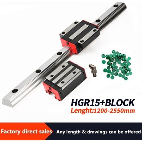 1PCS Linear Guide Rail HGR15 + 1PCS HGH15CA / HGW15CC Linear Narrow Type/Flange Circlip Slide cnc Parts