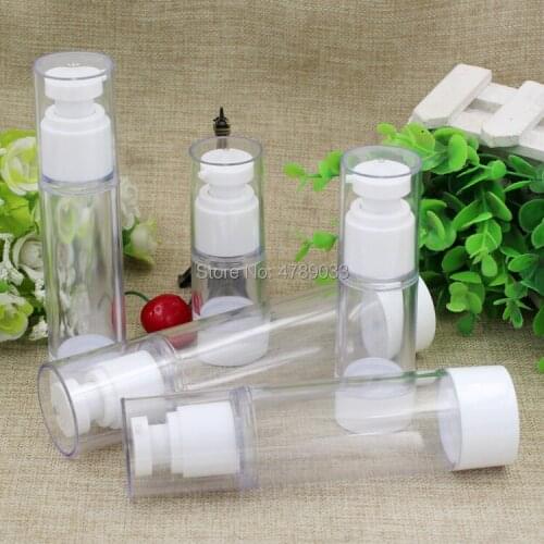 10/20pcs Portable Transparent Lotion Bottle Airless 80ml 100ml Empty Vacuum Pump Toilet Vessel Cosmetic Bottle