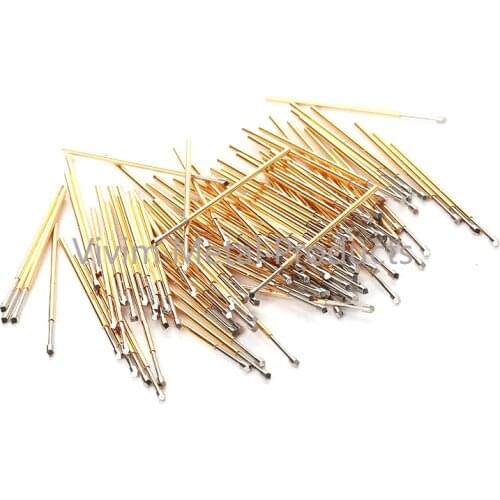 100PCS Gold Color Spring Test Probe PL75-T2 Phosphor Bronze Nickel Plated PCB Probe Diameter 1.02mm Glod T Instrument Test Tool
