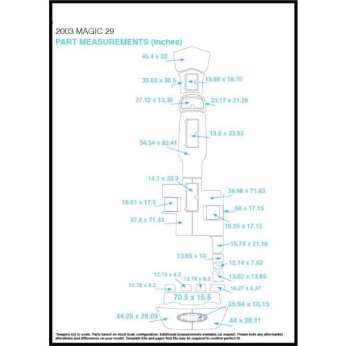 2003 Magic 29 Swim Step & Cockpit Pad Boat EVA Teak Decking 1/4" 6mm