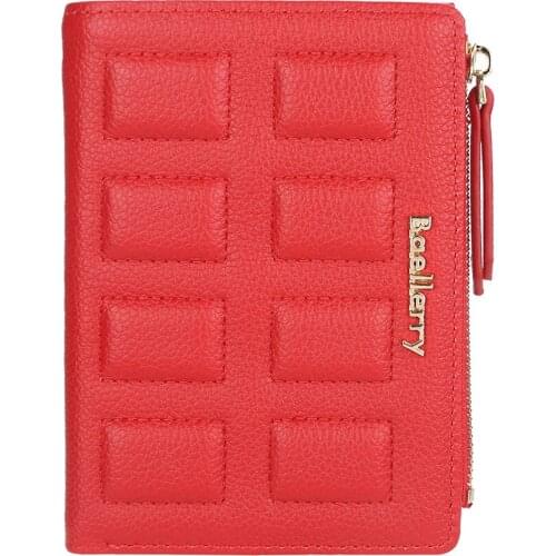 2022 Short Women Wallets Plaid Zipper Top Quality Soft PU Leather Female Wallets Card Holders Fashion Female Wallet For Girls