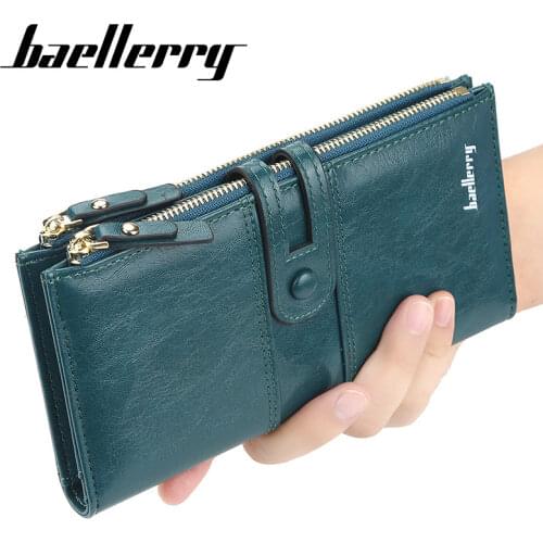 2021 Name Engrave Women Wallets Fashion Long Leather Top Quality Card Holder Classic Female Purse Zipper Brand Wallet for Women
