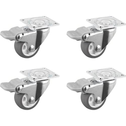 JFBL Hot 4Pcs Swivel, Silent Rubber Casters, for Furniture Electric Wheel SH-025 (1 Inch)