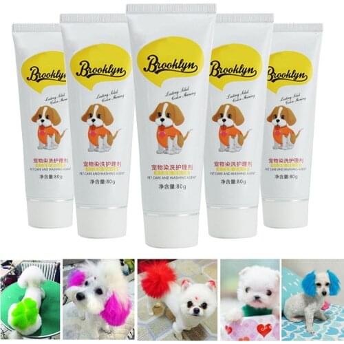 80g Semi Permanent Pet Dye Cream High Pigmented Colorful Dog Hair Bright Coloring Dyestuff Pigment Supplies for Home