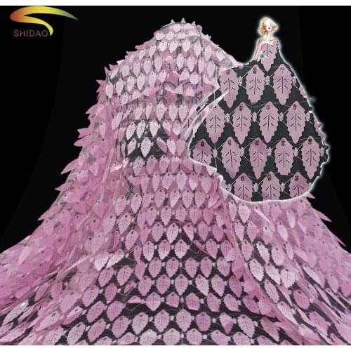 African new fashionable delicate rose women dress lace materials