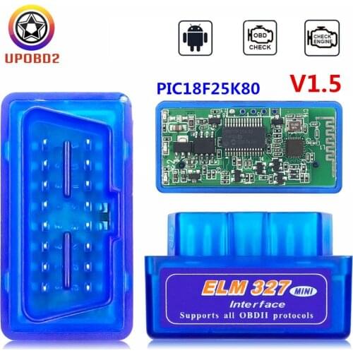 Super ELM327 V1.5 PIC18F25K80 Bluetooth OBD2 Scanner ELM327 1.5 obd 2 Car Diagnostic Interface elm 327 V1.5 For Android Torque