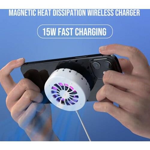 Wireless Charger Fast Charging Strong Suction Powerful Heat Dissipation Magnetic Phone Cooling Holder for Smart Phone