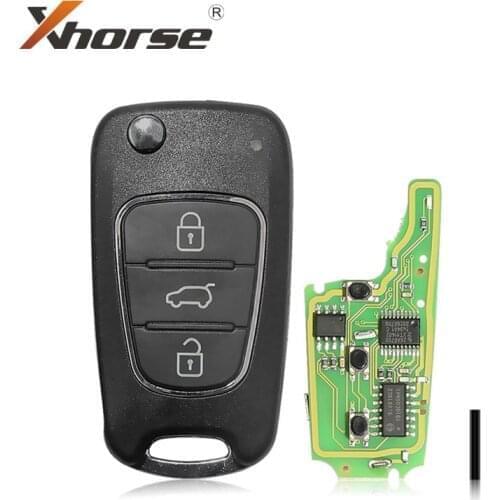 Xhorse VVDI2 XNHY02EN Wireless Universal Remote Key for HYUNDAI Flip 3 Buttons Remotes for VVDI Key Tool 1Piece