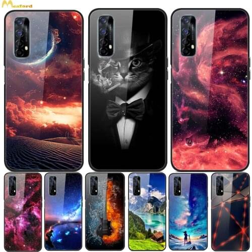 Case For OPPO Realme 7 Phone Cover Realme7 Global Tempered Glass+Silicone Soft Fundas For Realme 7 Cases RMX2155 Back Protector
