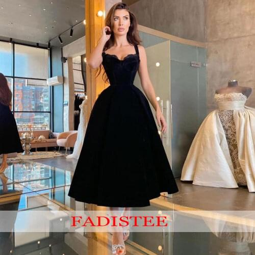 Black Prom Dresses Sexy Satin Prom Party Dress Vestidos De Festa Longo sweetheart velour tea length frock 2021 lace-up