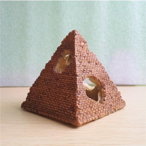 Fish And Shrimp Hashing House Simulation Egyptian Pyramid Resin Crafts Aquarium Landscape Aquarium Decoration Shrimp House