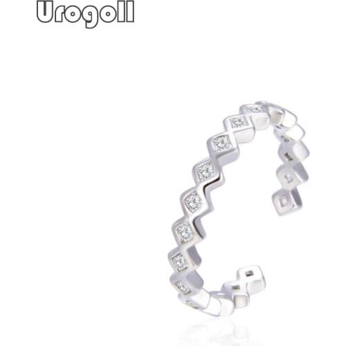 Fine Jewelry 925 Sterling Silver Open Rings For Women Romantic Engagement Wedding Anniversary Party Ring Jewelry Gifts