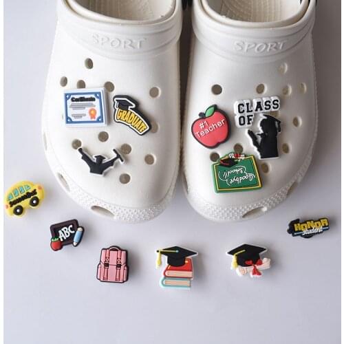 2021-2022 SeasonGraduation Season Cartoon PVC Flexible Flower Shoe Buckle DIY Removable Shoe Decoration Accessories Shoe Charm