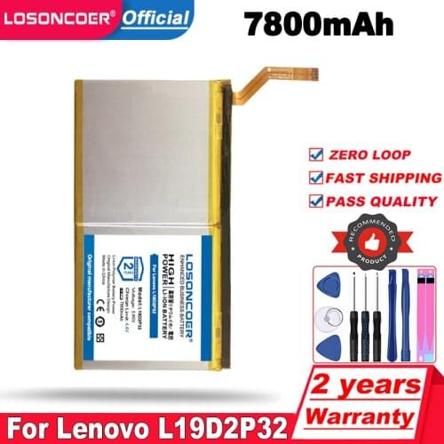 LOSONCOER Top Brand 100% New 7800mAh L19D2P32 For Lenovo L19D2P32 Tablet Batteries
