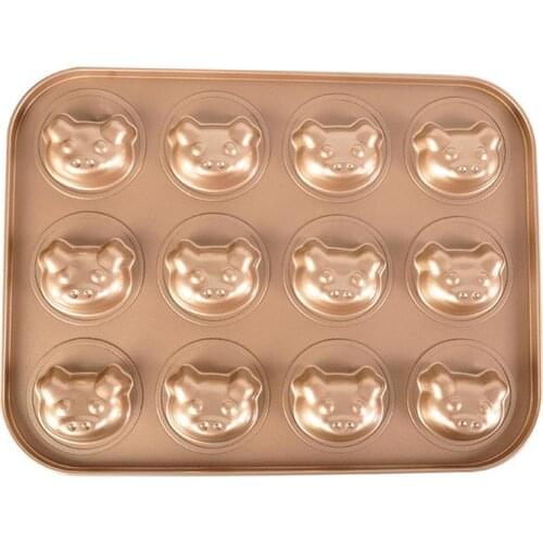 Metal Donut Pan 12-cavity Pig Design Doughnut Baking Pan DIY Non-Stick Kitchen Bagel Mold for cocina Baking Bakware Tools