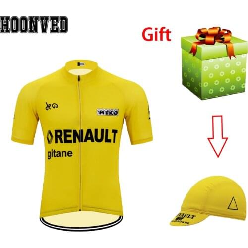The 2019 New Team Go Pro racing No. 51 Man RENAULT Retro Cycling Jersey Short Sleeves Clothing Riding sweater maillot ciclismo
