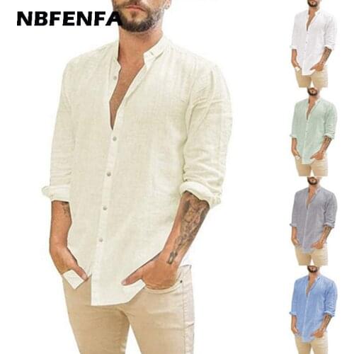 Мужские льняные рубашки NBFENFA China At AliExpress