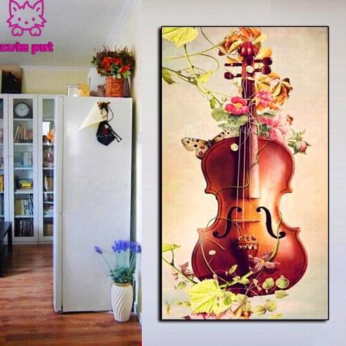 New 5D square Round diamond painting Flower violin diy diamond embroidery Home Decor dimond mosaic gift Cross Stitch puzzle