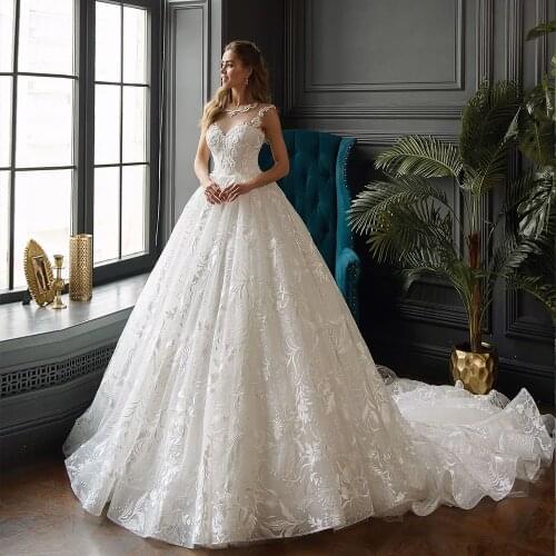 2020 New Arrivals Full Pearls Body Lace A-line Wedding Dresses Vestidos De Noiva Princess Wedding Gowns China Shop Online