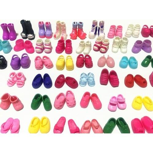 Wholesale 100Pairs/lot Many Style Cute Mini Doll Shoes Fashionable Simba Little Kelly Dolls Sandles Slippers Boots Kid Toy Shoes