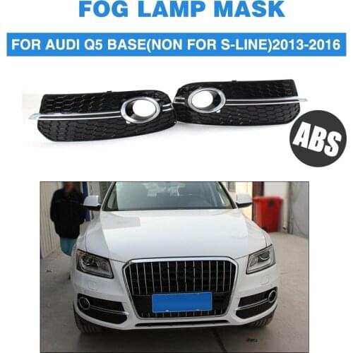 Front Foglamp Mask Grill Fog Light Mesh Grille Covers For Audi Q5 Standard Bumper Non-Sline 2013-2016 ABS Chrome