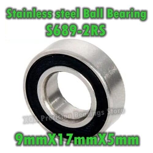 12PCS High Quality Model bearing Stainless steel S689 2RS 9x17x5 mm Ball bearing Waterproof and corrosion