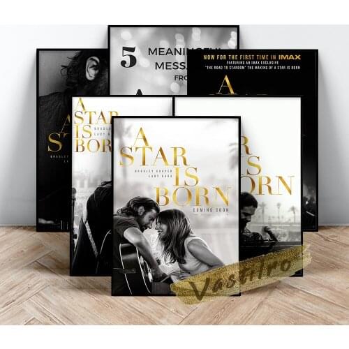 Hot Movie A Star Is Born Poster, Song Dance Love Film Wall Art, Black White Movie Star Wall Picture, Film Character Prints Art
