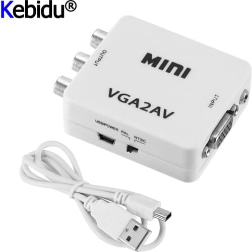 Portable VGA To AV Mini Converter Adapter Support 1080P VGA2AV Converter PC To TV HD Computer To TV