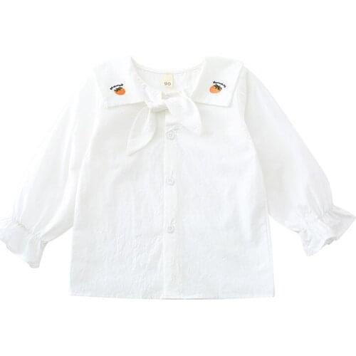 Baby Girls Shirt Little Toddler Spring Cotton Blouse Infant Fruit Pattern Lapel Soft Casual Cute Comfortable Clothes Full Sleeve