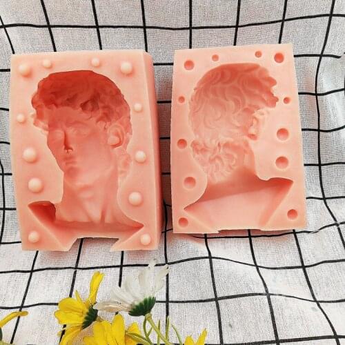 Large Size David Plaster Portrait Resin Silicone Candle Mold Aromatherapy Candle DIY Material for 3D Mould