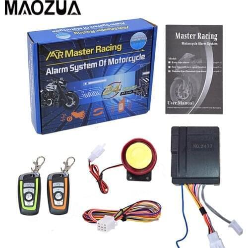 12V Motorcycle Moto Bike Anti-theft Horn Scooter Security Alarm System Remote Control Engine Start Keyless Entry Anti-line Cut