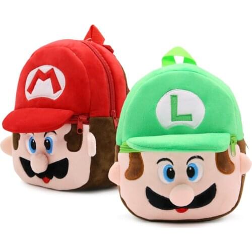 Super Mario cute 1-3 year old school bag plush bag Mario Brothers game figure backpack children cartoon backpack birthday gifts