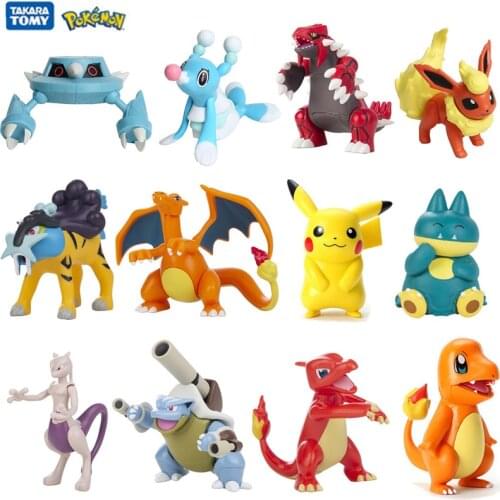 Tomy New Different Styles Pokemon 4-13CM Anime Figure Pikachu Mewtwo Eevee Vulpix Bulbasaur Collection Pet Action Model Toy Gift