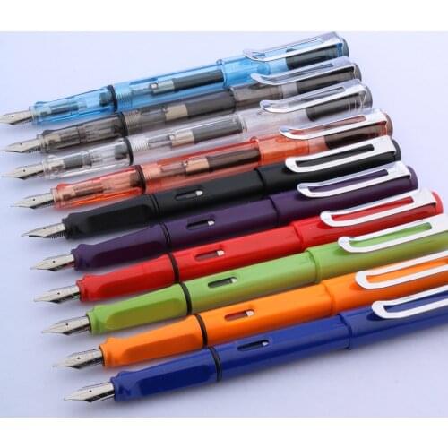 High quality JINHAO 599 transparent color plastic School Supplies Silver gift fountain Pen Stationery Office School Supplies
