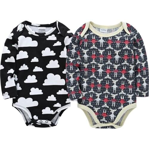 Cartoon Baby Girl Bodysuit 2 Pcs/set 100% cotton onesie Boy Clothes Newborn ropa de bebe Long Sleeve Autumn Jumpsuit