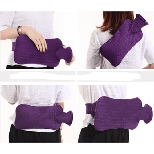 2L pvc rubber hot water bottle bag warm hands warm foot and working as pillow warm bottle